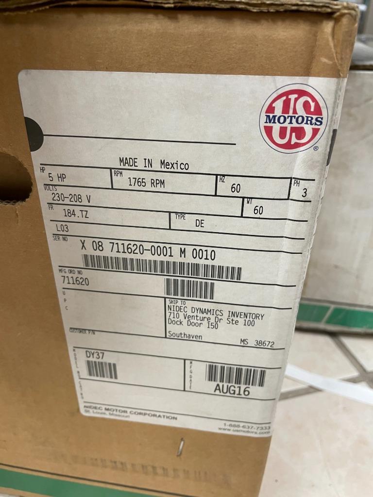 US MOTORS DY37 6206-2Z-J/C3 6205-2Z-J/C3 ELECTRIC MOTOR 5HP