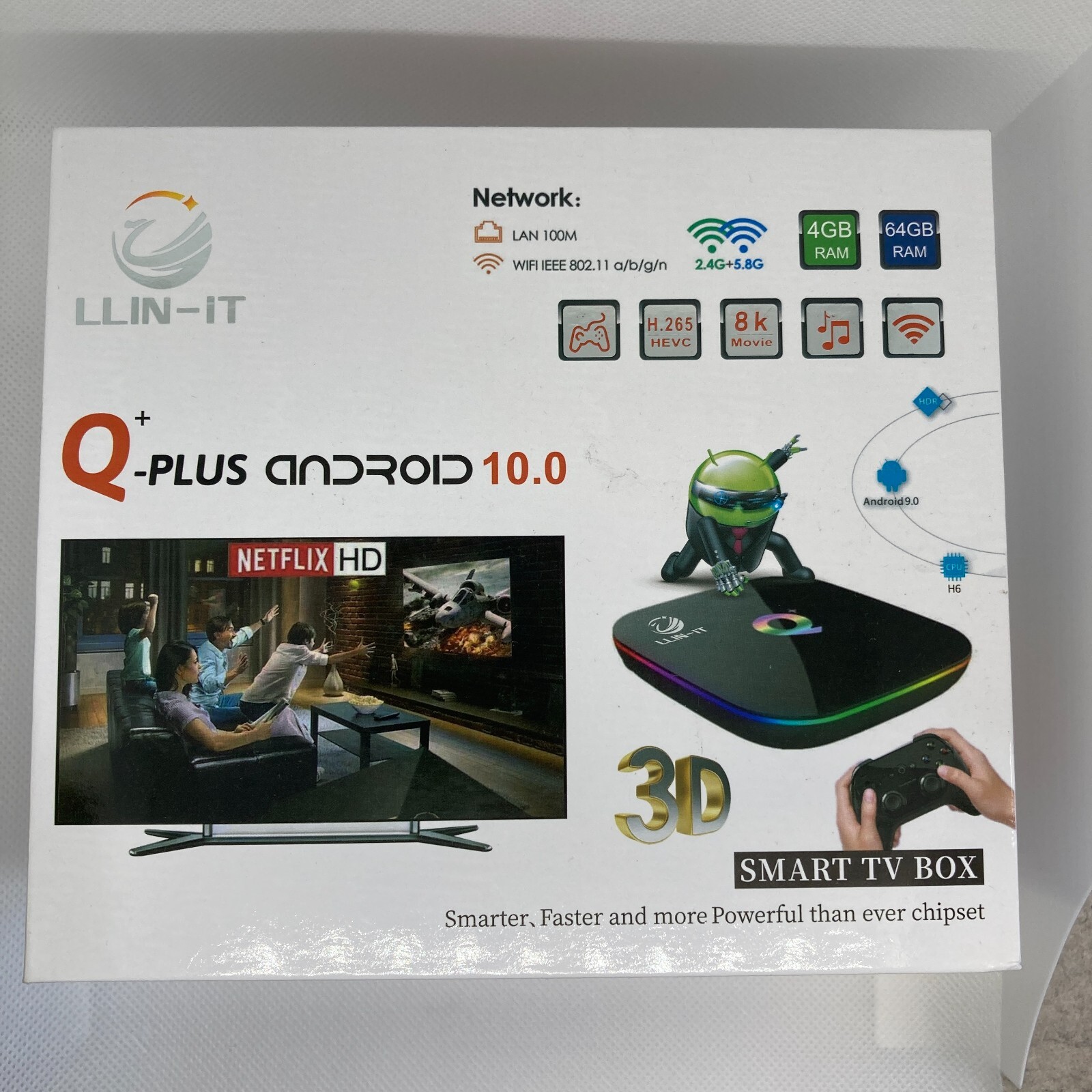 AntDau71 - Smart TV Box Android 10.0 Q-Plus 4 + 64GB Lettore. 213242