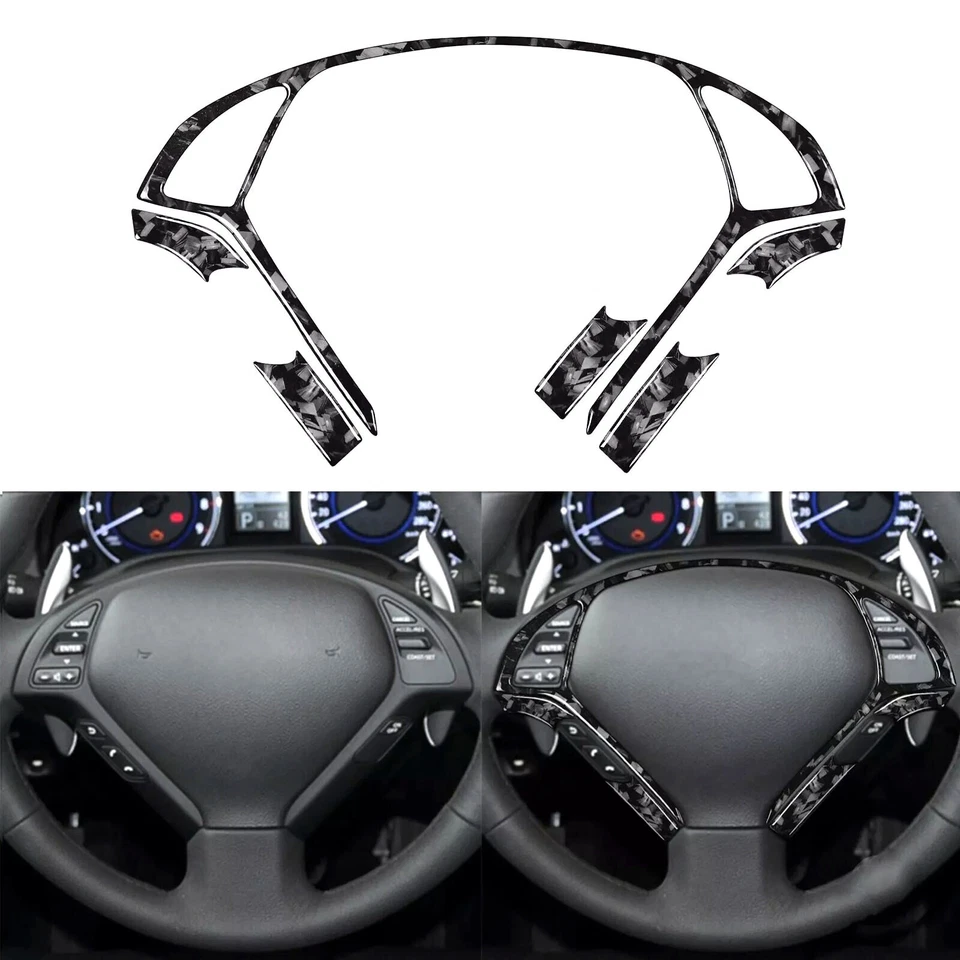 Kits de molduras decorativas interiores de fibra de carbono forjada de 24 piezas para Infiniti G25 G37 Q60 Foto 2 de 4