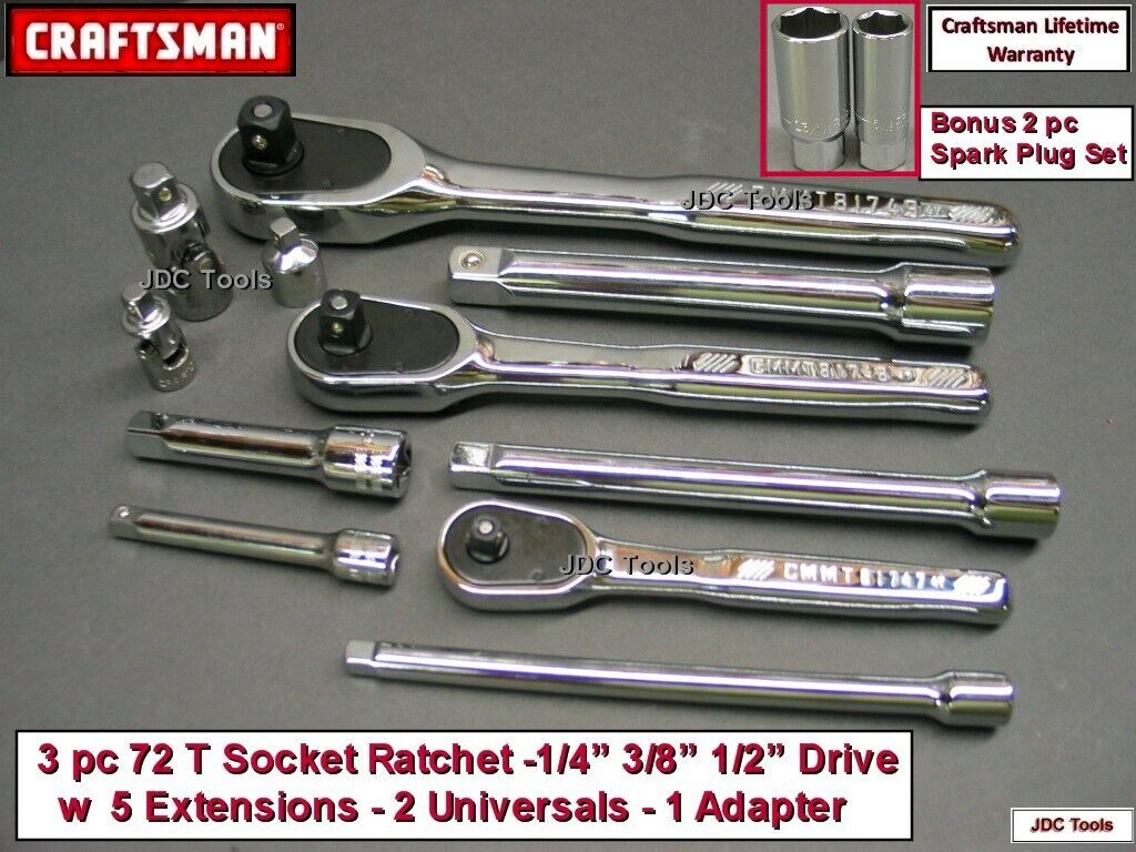 Craftsman Tools 13 pc Socket Ratchet Wrench Set 1/4 3/8 1/2 11 | eBay