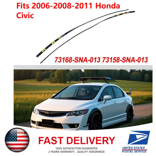 LH & RH Set Drip Side Molding For 2006-2008-2011 Honda Civic Replace 73158-SNA