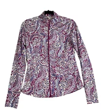 Tommy Bahama Golf Tennis Top Size Small Floral Print Full Zip