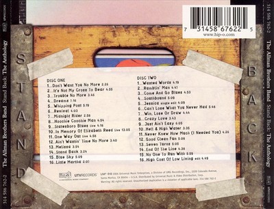 THE ALLMAN BROTHERS BAND STAND BACK: THE ANTHOLOGY NEW CD