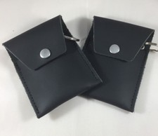 Genuine Black Leather Car Tracker Fob Holder