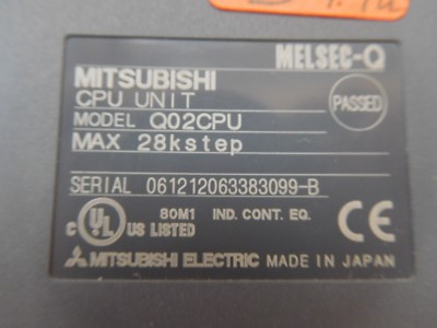 MITSUBISHI CPU UNIT Q02CPU (W967) CPU Q02CPU Mitsubishi 0 MELSEC-Q- Marine MITSUBISHI CPU UNIT Q02CPU (W967) CPU Q02CPU Mitsubishi 0 MELSEC-Q- Marine