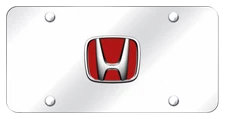 Honda Logo Red Fill 3D Logo License Plate Official Licensed