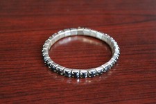 1 line black color rhinestone silver plated stretch fashion jewelry bracelet