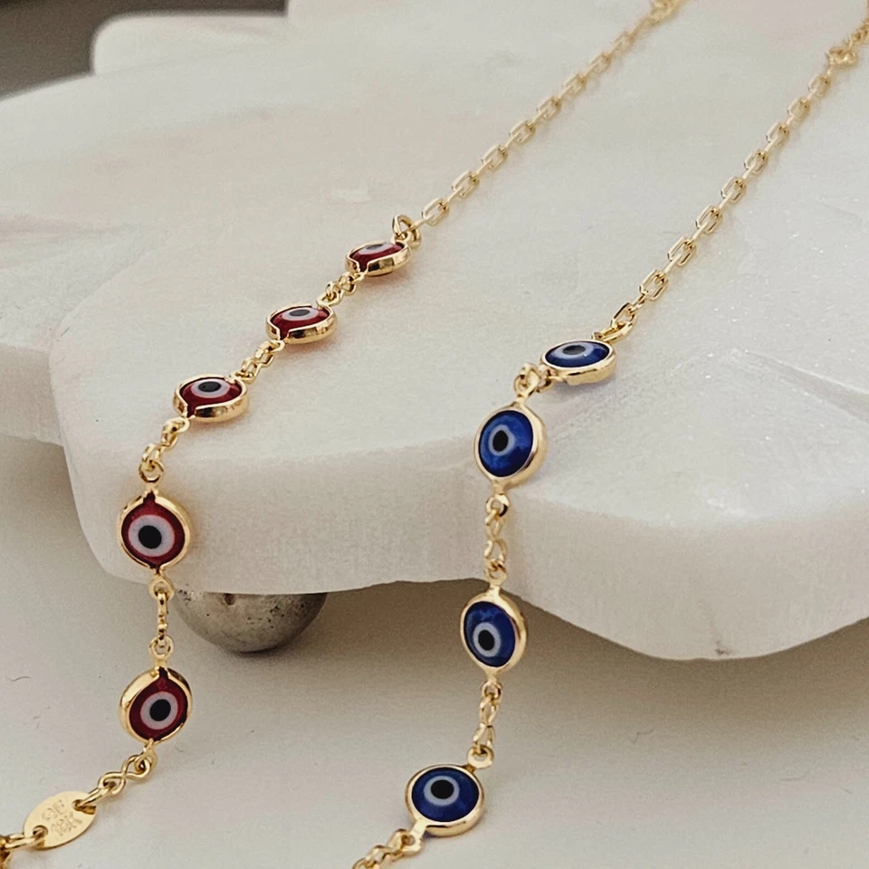 Evil Eye Bracelet, Protection Bracelet, Ajustable Evil Eye Bracelet, Paperclip - Image 4 of 4