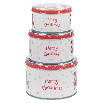 3er Set Weihnachten Vorratsdose Stapelbar Topf Keksbehälter Lebensmitteldose Kanister