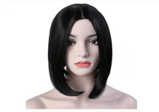 Short Bob Wigs 11" Straight Middle Part Synthetic Heat Resistant Full Head Hair