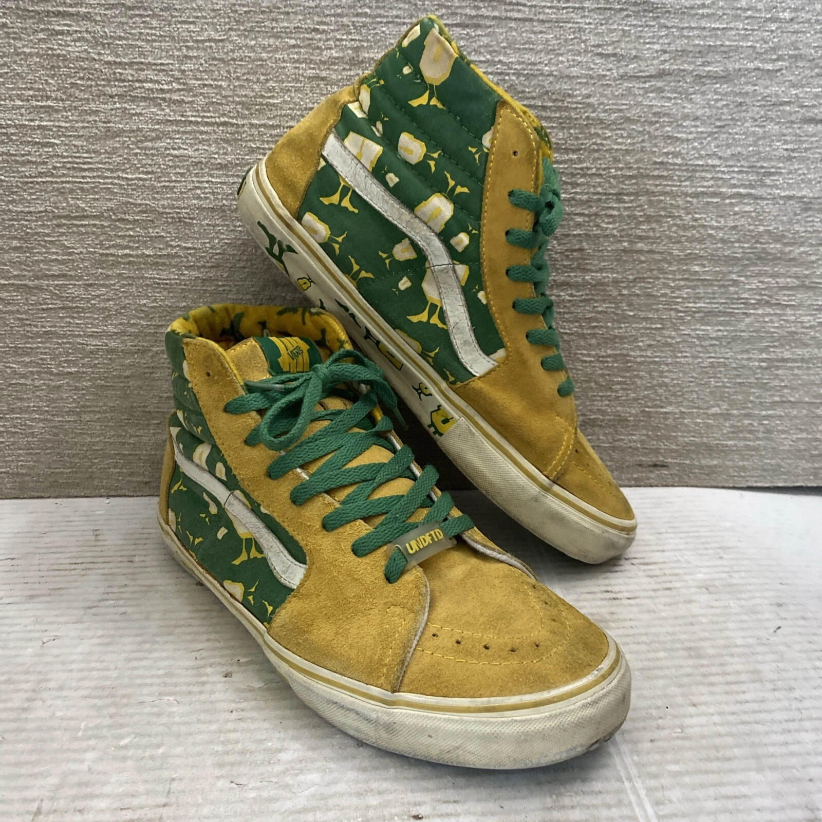 VANS SK8 HI INVAINCU U MAN JAUNE VERT SUPREME chaussures hommes 10 Wm 11,5 rares