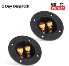 2 Pack Speaker Terminal Cup 3" 2-Way Spring Loaded Connector for Subwoofer Box