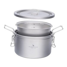  Titanium Pot Multifunctional Rice Cooker 2L+0.9L Pot Set Ultralight Outdoor 