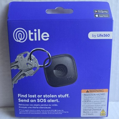 TILE BY LIFE 360 Tile Mate Bluetooth Tracker, black, Find lost or stolen, NEW