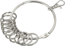 3.4 Inch Dia Key Organizer, Keychain with 10 Key Rings for Office, Silver