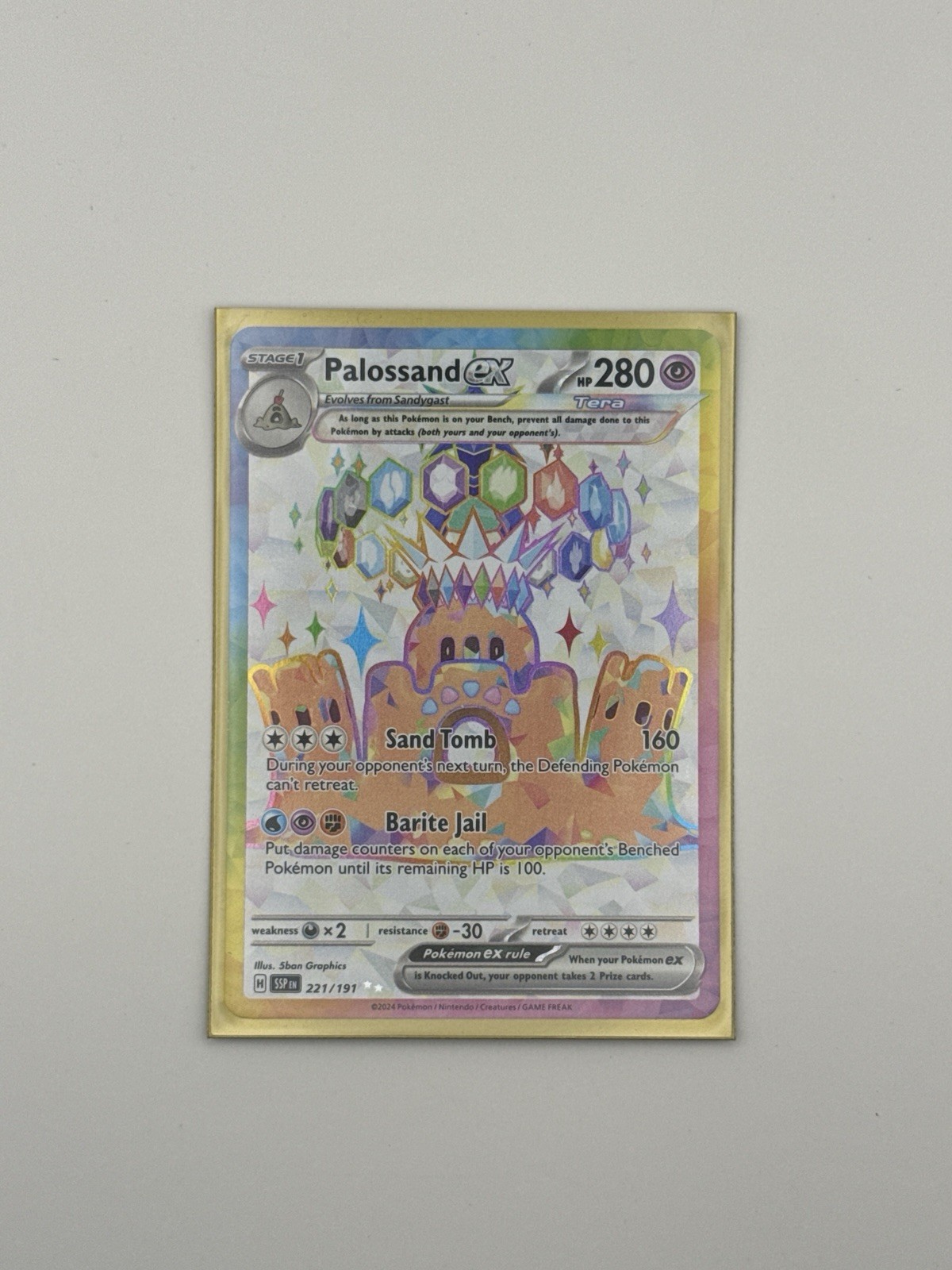 Palossand ex 221/191 Surging Sparks Full Art Ultra Rare Pokemon Card NM
