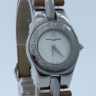 BAUME & MERCIER Linea Armbanduhr Quarz Silber Zifferblatt Armband 5 Armbänder...
