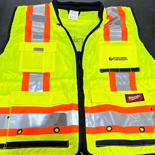 Milwaukee 48-73-5163 Class 2 Surveyor High Visibility Vest 2XL/3XL -Power Design image 2
