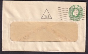 Great Britain 1/2 half penny postal cover Wi triangle cancel