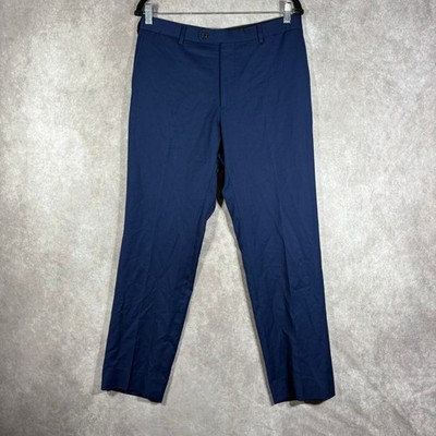 John Varvatos Dress Pants Men 34 Blue Pinstripe Trousers Formal Business Luxury