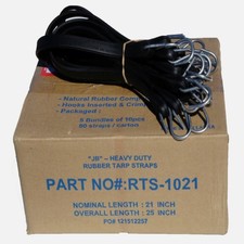50 Pack 21" Tarp Straps JB NATURAL RUBBER Truck Trailer Tie Down Bungee new