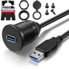 USB 3.0 Male to USB 3.0 Female AUX Flush Mount Car Mount Extension Cable for Car