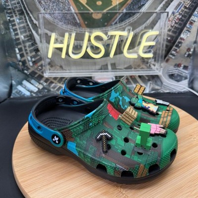 Minecraft x Crocs Classic Clog Green / Multicolor Kids Size J3