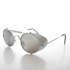 Oval Steampunk Sunglass with Folding Side Shields - Bram 3