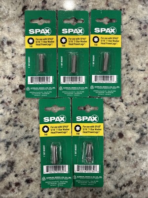 5 PACK SPAX  Torx T40 1'' Insert Drive Bit For 5/16 T-Star Washer Head Power Lags