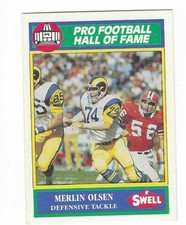 1990 SWELL PRO FOOTBALL HALL OF FAME MERLIN OLSEN #116