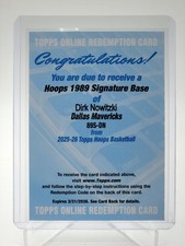 DIRK NOWITZKI 2025-26 TOPPS HOOPS 1989 SIGNATURE BASE AUTO #89S-DN Q4588