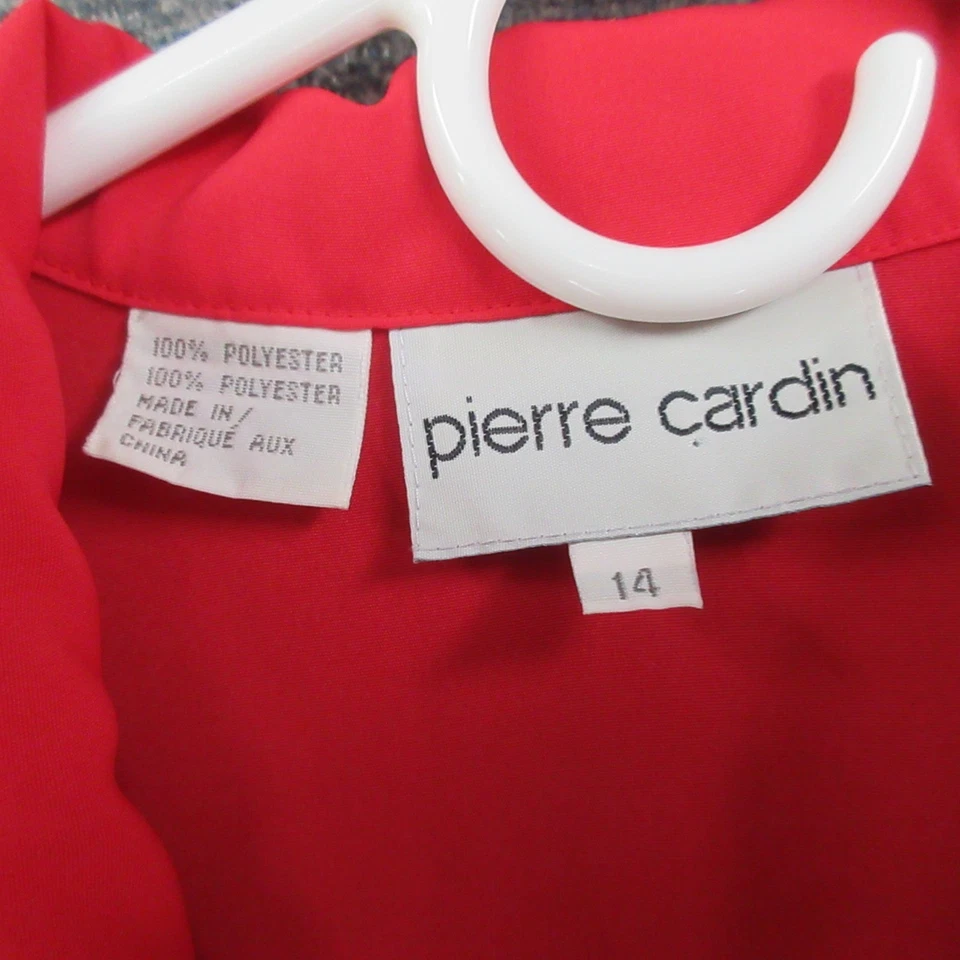 Camisa Pierre Cardin Mujer 14 Rojo Naranja Esmoquin Estilo Frontal Plisado Informal De Colección Foto 3 de 4