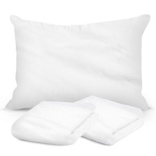 Feather Proof, Waterproof and Down Proof Zippered Fleece Pillow Protectors Pl...