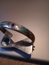 Bransoletka Sterling Turkus Indianie Navajo Inlay Wkładka