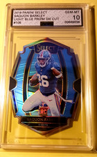 2018 Panini Select Blue Prizm Die Cut 89/99 RC AGS 10 Saquon Barkley #105 Giants