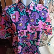 True Vintage 90's Golden Girl Large Top Button Down Granny Gardener All Cotton