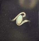 Vintage Sterling Silver And Opal Ring Sz 8