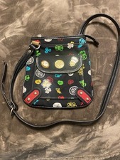 Kathy Van Zeeland Black Canvas Crossbody Bag With Charm Accents