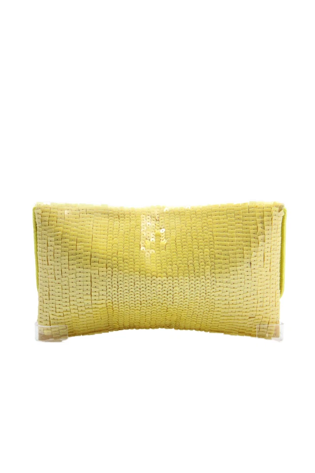 Roberta Freymann Women's Magnetic Closure Sequin Clutch Yellow Handbag - image 3 of 4