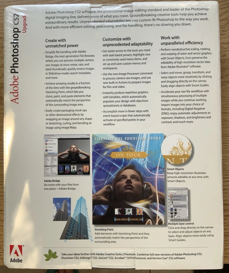 Software de actualización Adobe Photoshop CS2 Windows 2005 sellado de fábrica  Foto 2 de 4