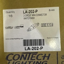 ConTech LA-202-P Mini Connector White Track Lighting Two Circuit