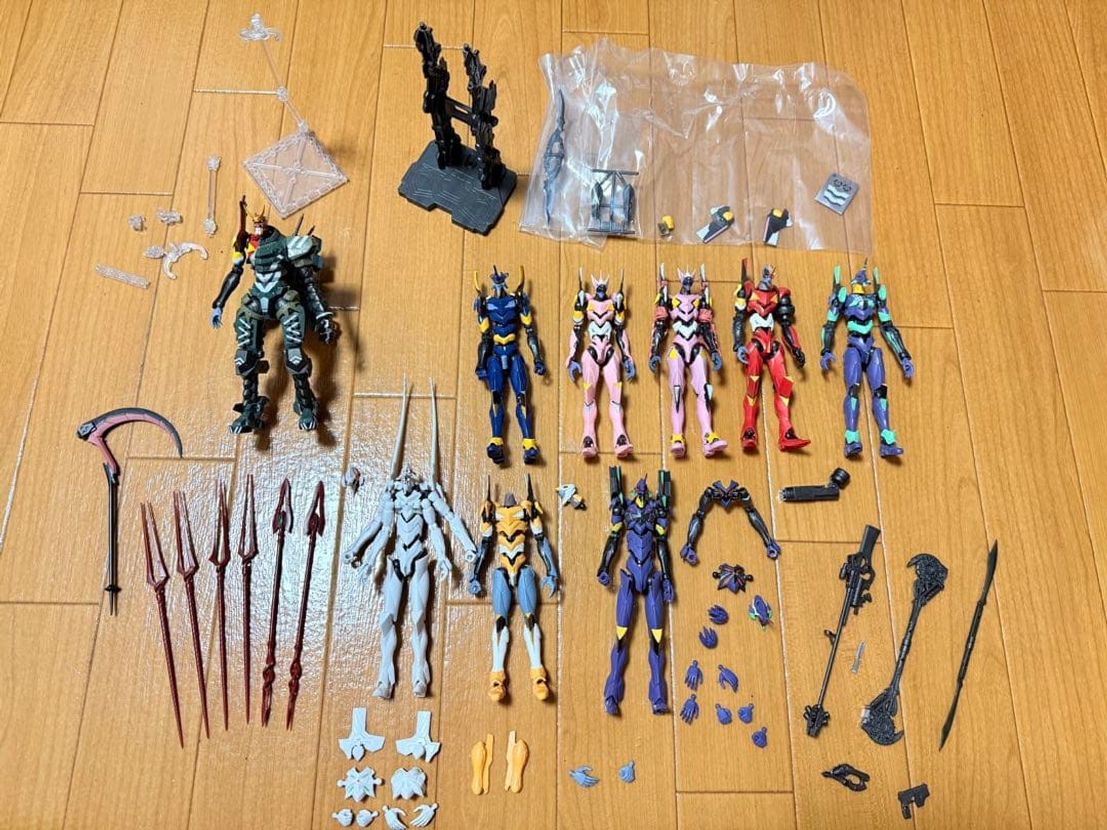 Lote Figuras Evangelion EVA-FRAME Unidad-01, 02, 00, 08, 13, Mk.06, Mk.09 + Armas