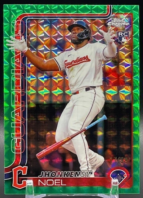 2025 Topps Chrome JHONKENSY NOEL Green Geometric Refractor RC /99 #291 Guardians