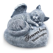 Sleeping Cat Garden Statue - Pet Memorial Stone - Grave Marker - Beautifully ...