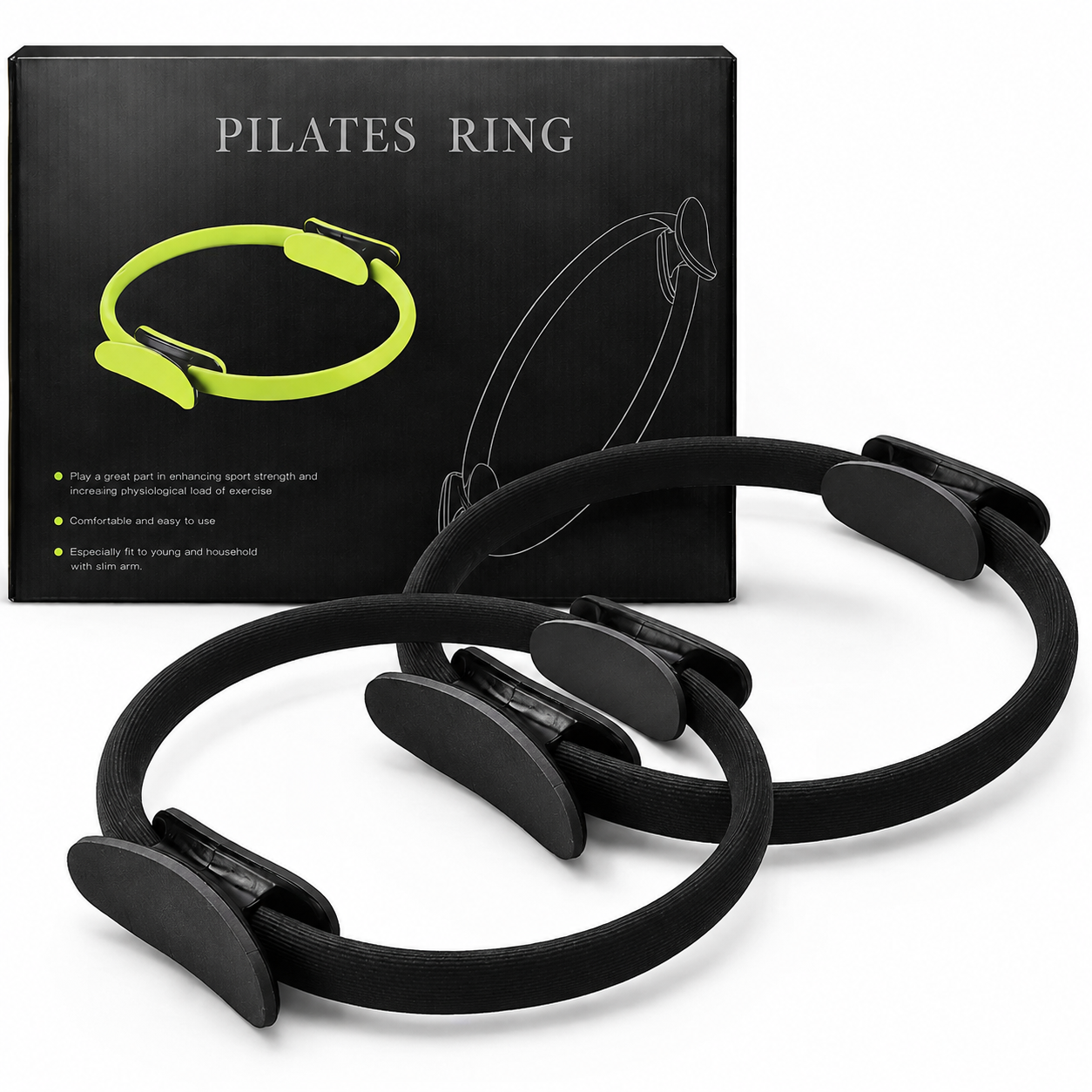 2x Pilates Ring Yoga Fitness Magic Circle Double Handle Resistance Exercise Ring - Image 3