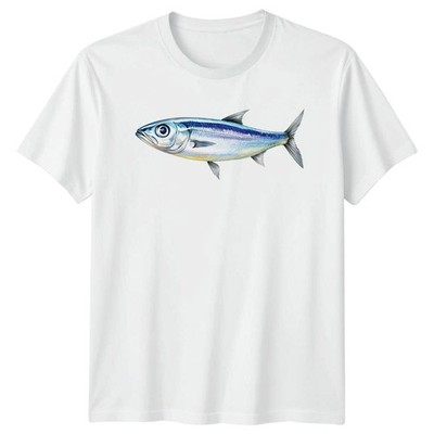Blau Silberfisch T-Shirt Köderfisch Angeln Geschenk für Sie und Ihn