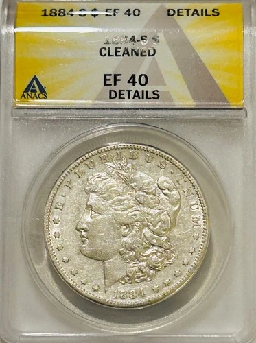 1884 S Morgan Silver Dollar ANACS XF Details Tough Date Morgan
