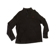 American Eagle Outfitters Mens Large Brown Quarter Button Mock Neck Pullover L