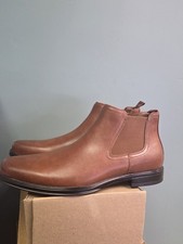 Mens 12! Perry Ellis Chelsea Boots Brown Slip...