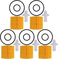 NewYall 5Pcs 04152-YZZA6 Engine Oil Filter with Gasket for Toyota Corolla... 